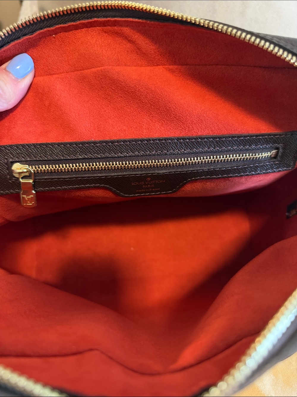 EUC Louis Vuitton Damier Ebene Brera Bag with Dust bag, unbranded leather strap - Picture 12 of 16